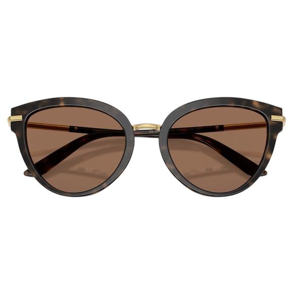New Dolce & Gabbana Sunglasses Brown Tortoise Shell Gold Metal Cat Eye main image 5